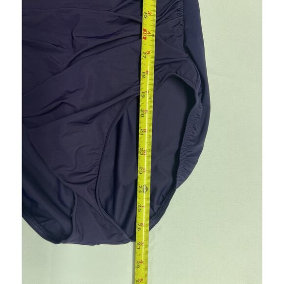 Land’s End Slender Grecian One Piece Swimsuit Size 12DD Purple Padded Slimming - Picture 13 of 13